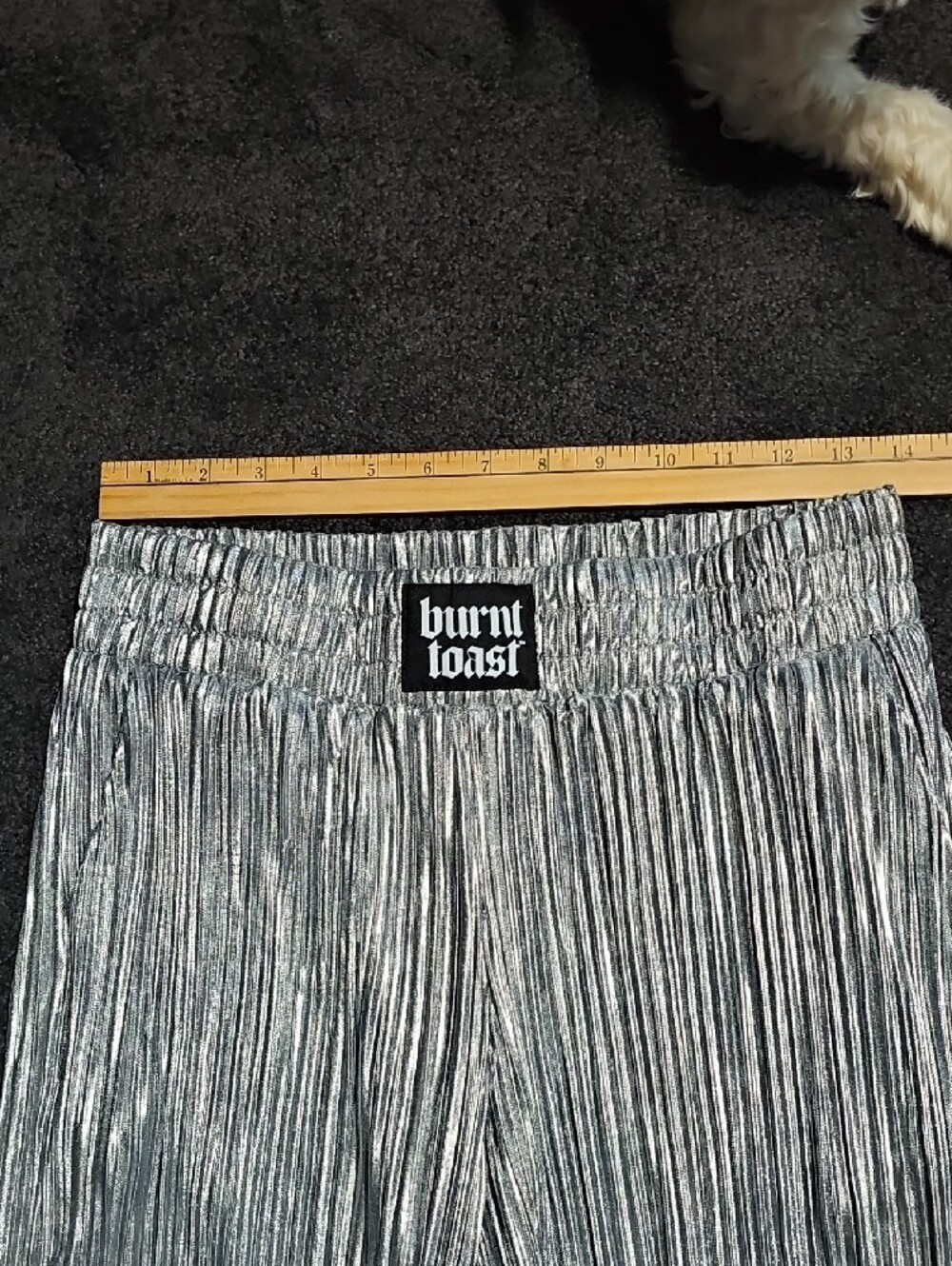 Burnt Toast Silver Wide-Leg Pleated Pants - Picture 3 of 5